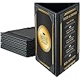 FLKQC Table Tent Triangle Menu Holders 4" x 6", 12 Pack 3-Side Leatherette Picture Frames, Menu Cover with Angled Corners for Restaurant, Bar, Cafe, Wedding, Durable and Foldable Design