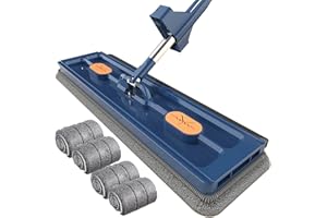 Microfiber Mop, 2024 New Large Flat Mop for Wet and Dry Use, 54" Adjustable Stainless Steel Long Handle with 4 Washable Micro