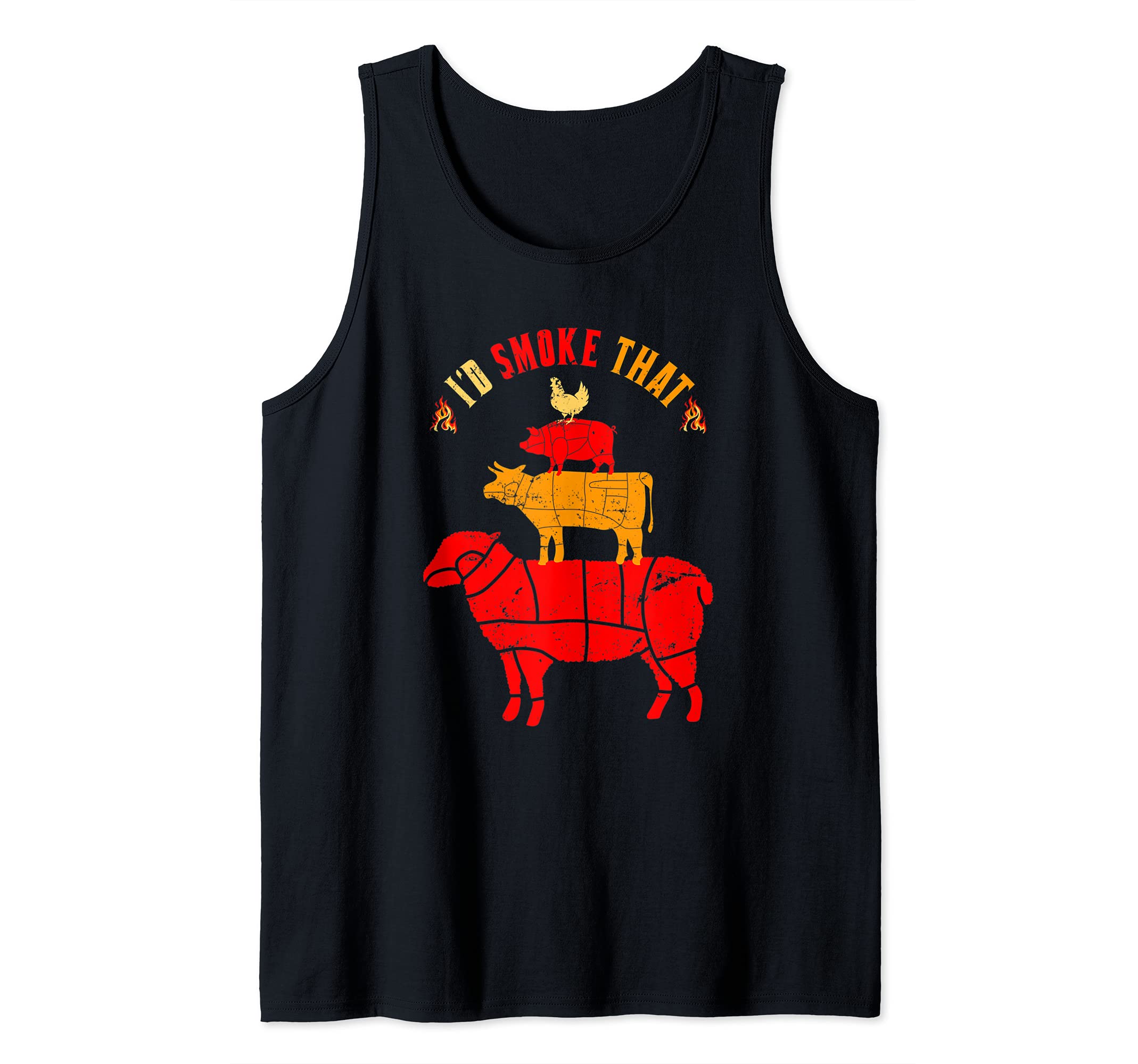 BBQ Chef Grilling Meat Smoked Steak Pork Smoking Barbecue Tank Top