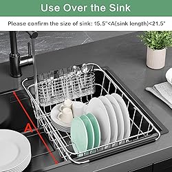 Fanbsy Large Dish Drainer Rack in Sink
