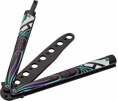 Amazon Csgo 折りたたみ戦術トレーナー練習バタフライナイフ 刃なし 黒色 色あせない No Brand フォールディングナイフ