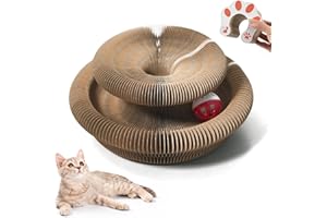 COSOWO Kitty Kurlz Magic Organ Cat Toy, Foldable & Reversible Infinity Style Cat Scratching Board Toy by Recycled Cardboard, Durable Interactive Kitten Toys for Indoor Cats