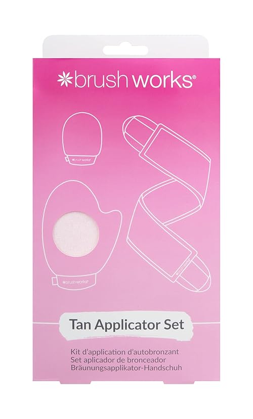 Brushworks Tan Applicator Set – 3 Piece Self Tan Kit with Back Applicator, Tanning Mitt & Face Mitt | Streak-Free, Reusable, Vegan & Cruelty-Free