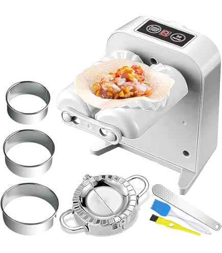 Amazon.com: YUNLAIGOTOP 餃子包裝機140W 商用電動餃子皮機直徑8 公分