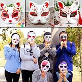SUPVOX Hand-Painted Fox Masks 5pc White DIY Unpainted Masquerade Craft Party view 2