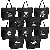 Talltalk 20 Pcs Employee Appreciation Gifts Thank You Tote Bag Bulk for Women Nurses Office Gifts (Black)