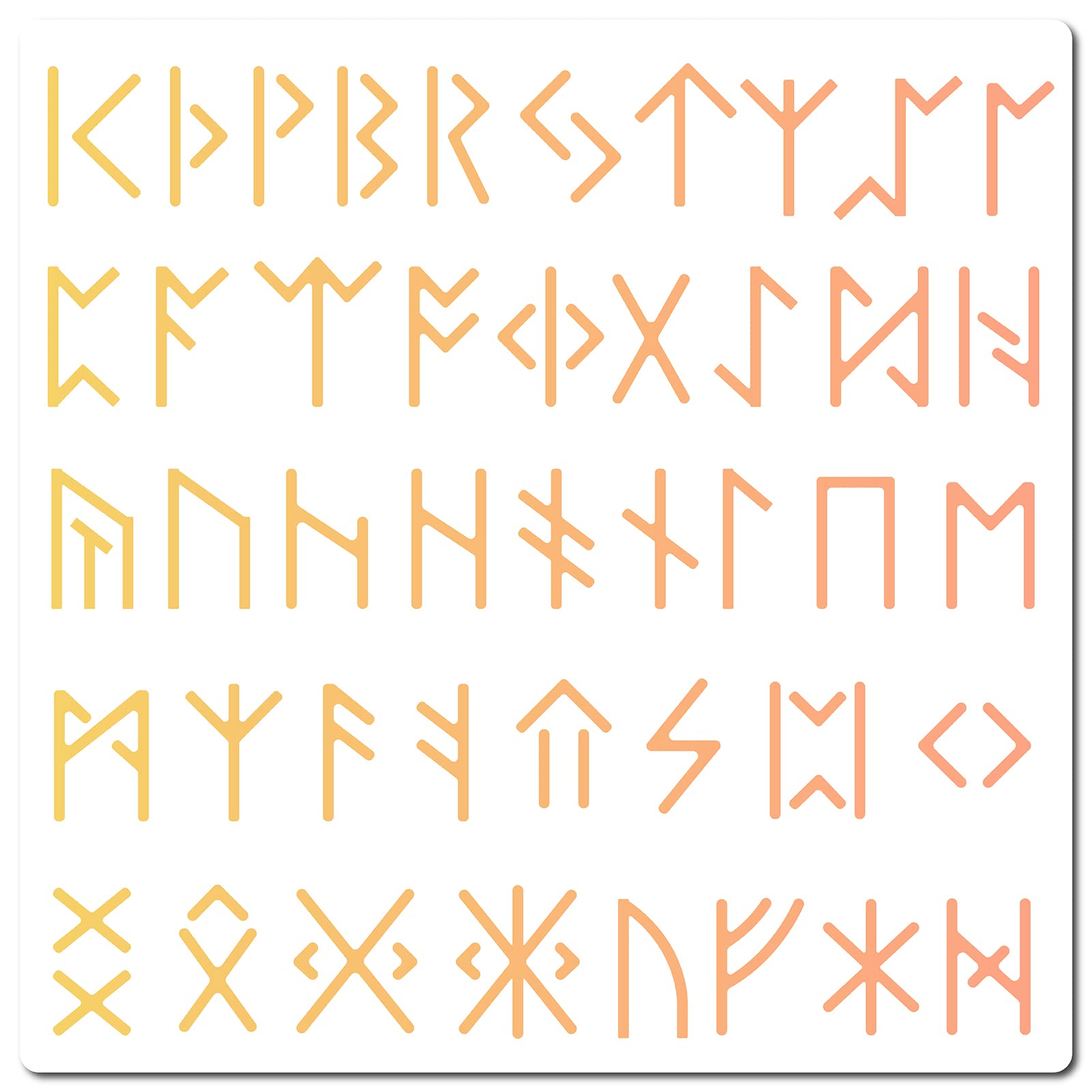 GORGECRAFT 12"X12"Ancient Alphabet Stencil Runes Elder Templates Reusable Plastic Drawing Painting Stencils Template for Painting on Card Wall Fabric Tile Canvas Crafts DIY Home Decor