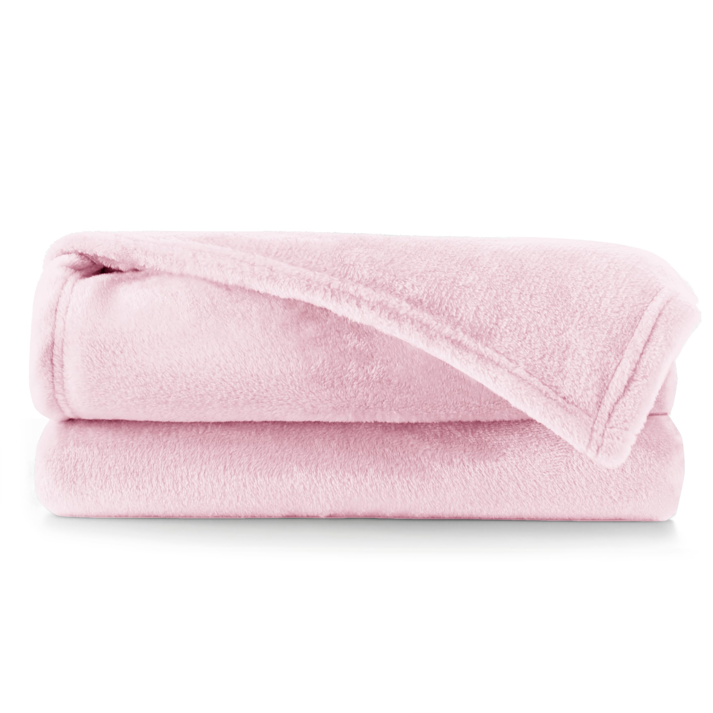DecoKing Deluxe Microfibre Fleece Super Soft Touch Snug Blanket/Sofa Bed Throw Powderpink Grey 70x150 cm Mic