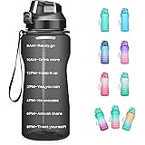 4AMinLA Motivational Water Bottle 64/100oz Half Gallon Jug with Straw and Time Marker Large Capacity Leakproof BPA Free Fitne