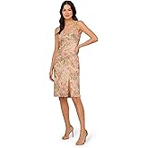 Adrianna Papell Womens Floral Matelasse Dress