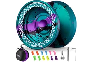 SHUNGRU V8s Professional Yoyo for Kids, Responsive Yo-Yo for Beginners, Dual Mode Metal YoYo with Unresponsive Bearing for Advanced Players, Includes 12 Strings + Yo yo Case (Teal Black Purple )