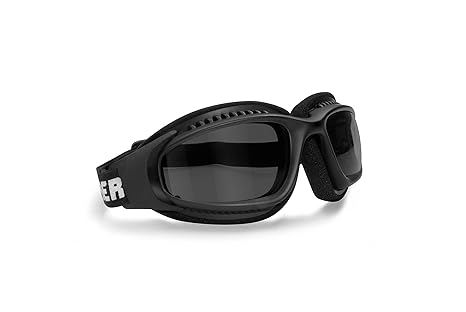 Bertoni AF113A Winddichte Motorradbrille Schutzbrille with Outriggers Antibeschlag UV Schutz - Verstellbar Elastische für Mot