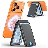 OMOTON for MagSafe Wallet, 4 Card Holder Magnetic Phone Wallet with Stand, Premium Leather for iPhone 17/16/15/14/13/12 Series (Black)