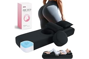 HOMBYS Memory Foam BBL Bed After Surgery for Sleeping with Hole, High-Density Foam Supportive BBL Mattress with Head & Lumbar Pillows, Brazilian Butt Lift Recovery Mattress, 71" Lx23.6“Wx10”H