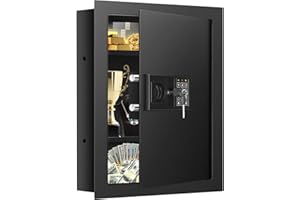 ZOGOLA 22.05" Tall Fireproof Wall Safes Between the Studs 16" Centers, Electronic Hidden Safe with Removable Shelf, Home Safe for Firearms, Money, Jewelry, Passport