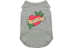 BAXTER BOO Mom Tattoo Dog Shirt - Gray (Medium)