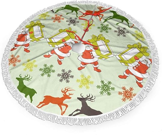 Babbo Natale E Renne Immagini.Wetg Gonna Per Albero Di Natale Con Sagome Di Babbo Natale E Renne Nero 48 Amazon It Casa E Cucina