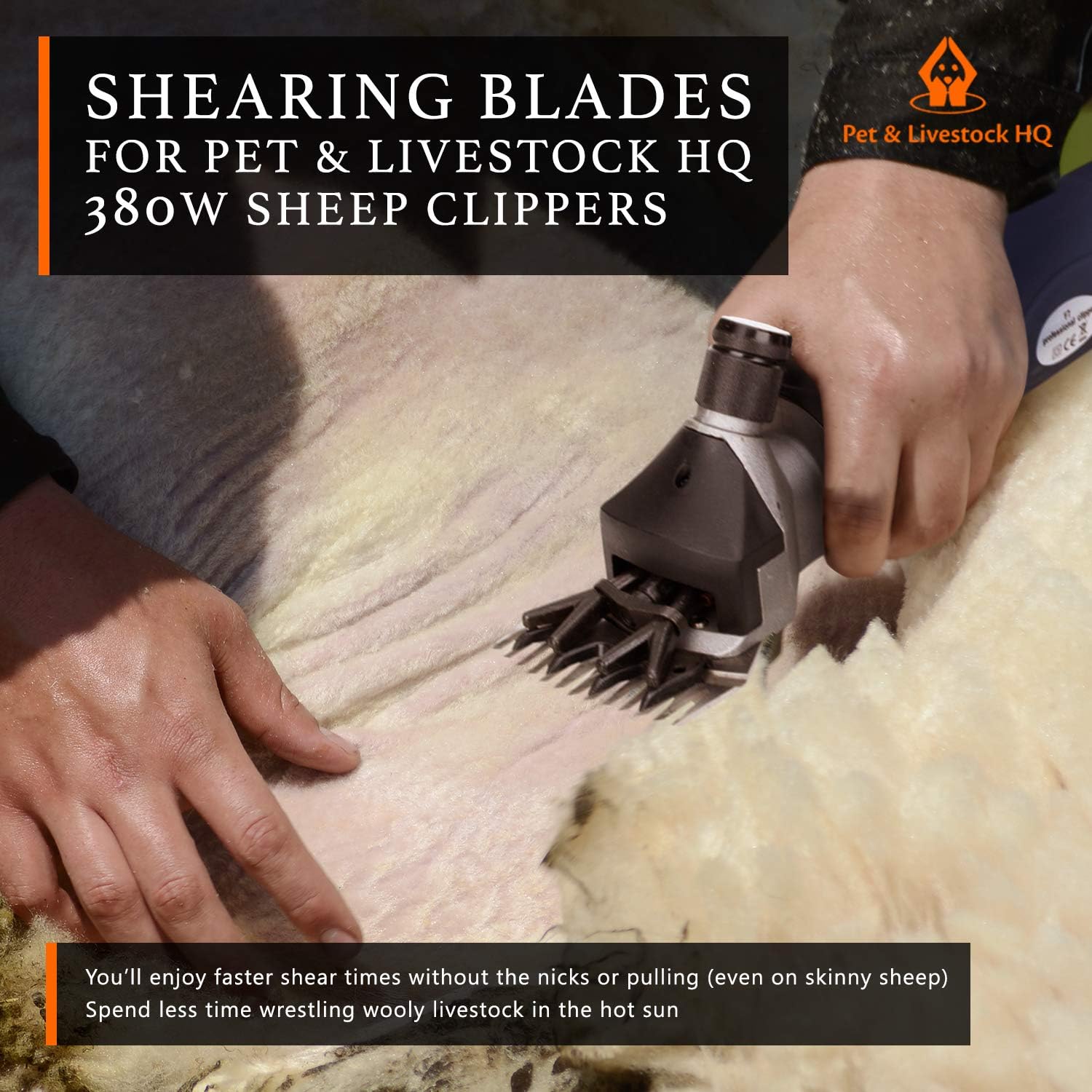 Pet & Livestock HQ | Shearing Blades for Pet & Livestock HQ 380W Sheep Clippers - Replacement for Oster, Lister, Heiniger, Detachable Animal Trimmer Shears for Grooming Goats, Lambs, Llamas, Alpacas