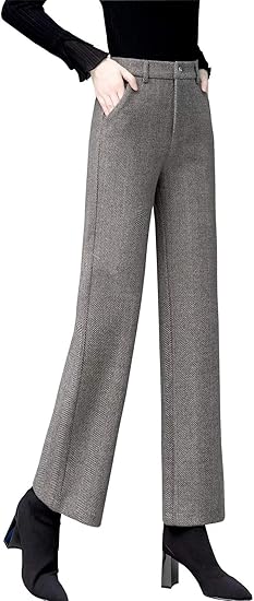 Amazon Lht ワイドパンツ レディース ズボン ハイウエスト ラシャ 秋冬春 大きいサイズ S 4xl ゆったり 美脚 Ol カジュアル ロングパンツ 通販