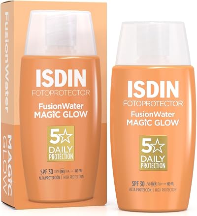 ISDIN Fotoprotector Fusion Water MAGIC GLOW SPF 30 Facial Sunscreen Ultra-Light