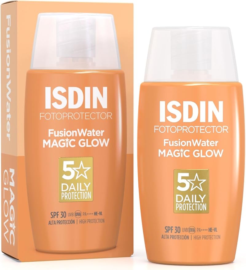 ISDIN Fotoprotector Fusion Water MAGIC GLOW SPF 30 Facial Sunscreen Ultra-Light
