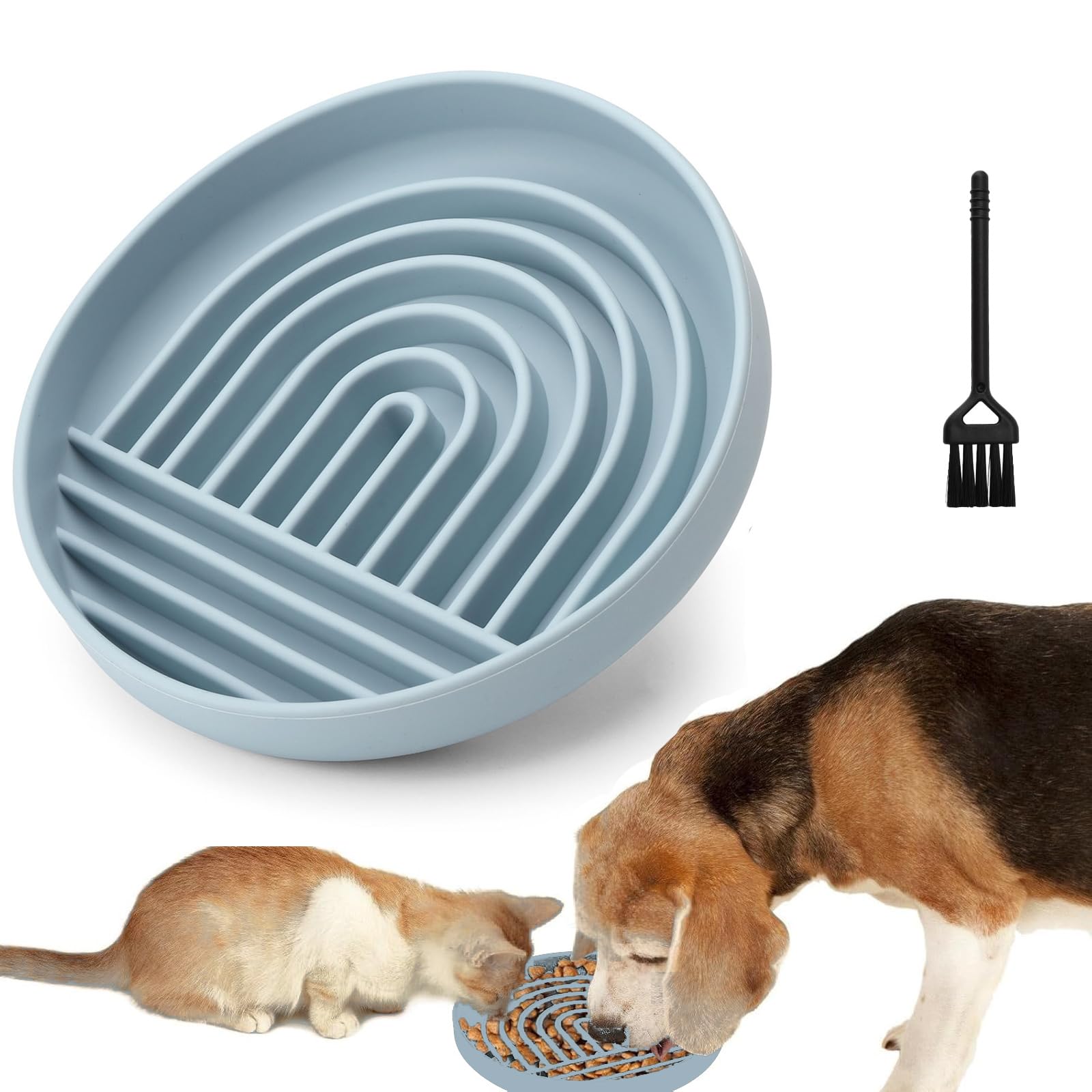 Slow Feeder Dog Bowl,Pet Maze Dishes Non-Slip Interactive Dog Puzzle Bowl Silicone Non-Slip Slow FeederAnti Gulping Healthy Slow Eating Dish Boredom and Anxiety Reducer Prevents Canine Obesity
