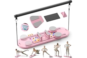 Canlanmu Pilates Board,Multifunctional Rebound Abdominal Board,Foldable Pilates Reformer Set,Ab Core Trainer Machine,Ab Board,Exercise Board,Abs Workout Equipment for Women Men Home Gym Equipment,Pink