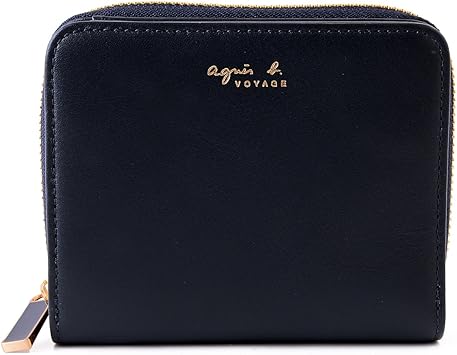 Amazon アニエスベー ボヤージュ Agnes B Voyage レザー ウォレット 本革 二つ折り財布 Aw11 06 ショップバッグ付 ネイビー シューズ バッグ