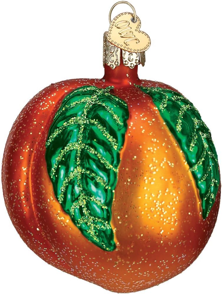 Ornaments - Old World Christmas Ornaments: Fruit Selection Glass Blown Ornaments for Christmas Tree, Peach