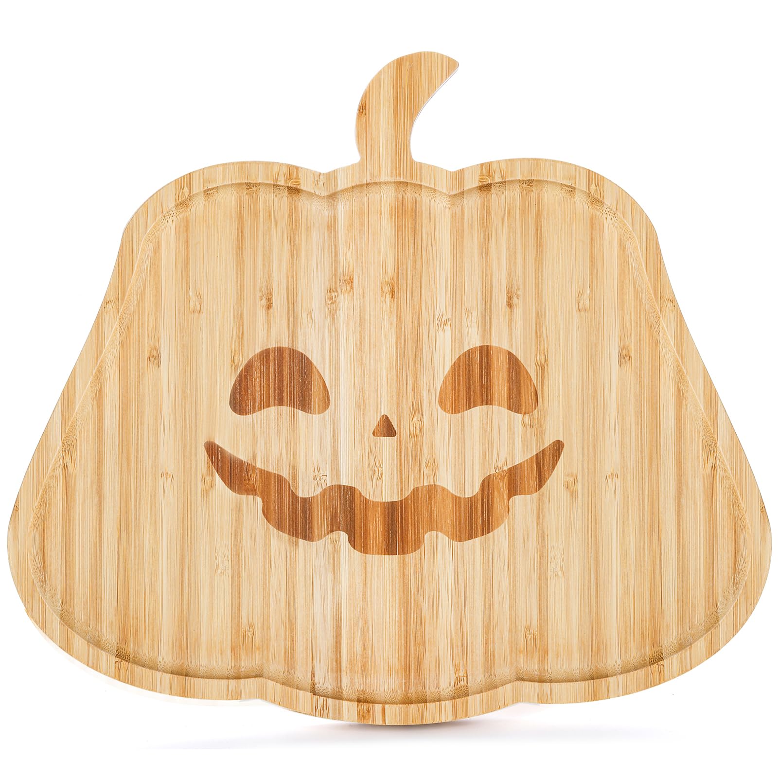 Photo 1 of Hiceeden 13 inch Halloween Charcuterie Board Cutting Board, Bamboo Pumpkin Cheese Board Serving Platter with Handle, Halloween Serving Tray Dinnerware for Fall Kitchen Décor, Party, Housewarming Gift