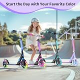 BELEEV Kids Scooter 6+ LED Light Up Stem & Deck 2 Wheel Foldable 220 lb view 8