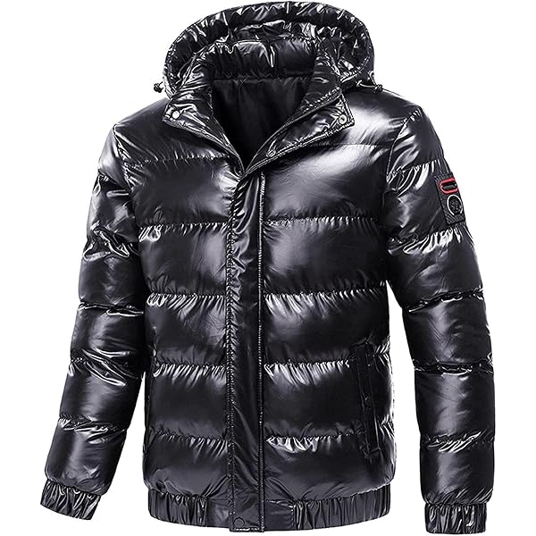 ジャケット・アウター JSELF volume down coat AQAYL Glossy Puffer Jacket Men Hooded Down Jacket Zip up Quilted