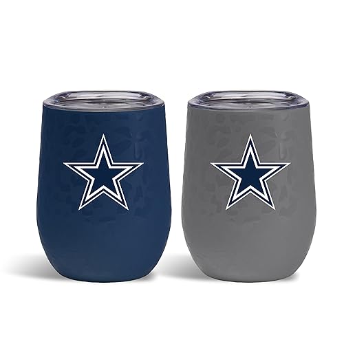 The Memory Company Officially Licensed NFL - Dallas Cowboys 2-Pack Home/Away Leopard SS Stemless Wine Tumblers