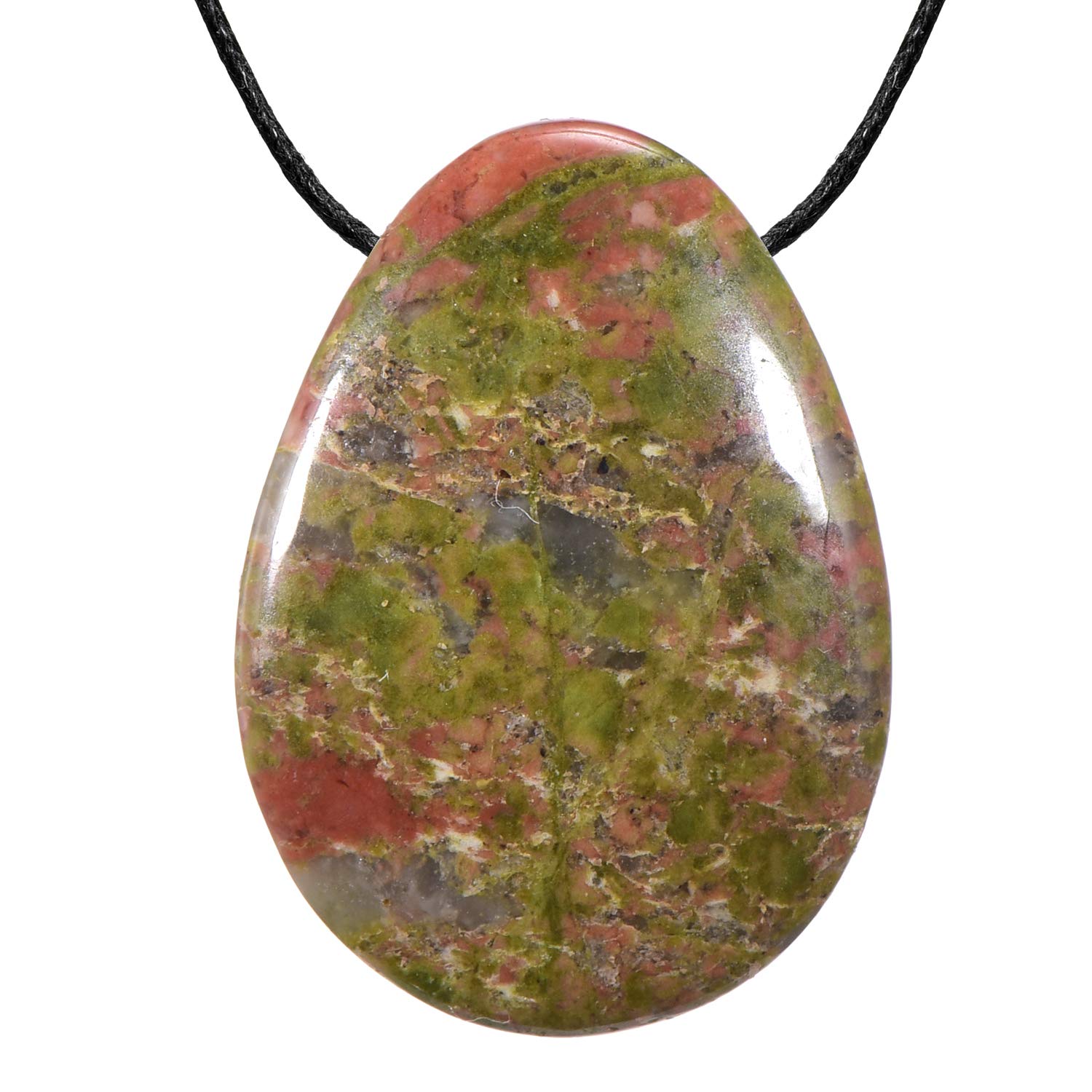 Morella Women's Necklace 31.5 inch - 80 cm gem-Stone Drop Pendant Unakit gem in a Velvet Bag