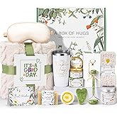 Suhctuptx Self Care Gifts for Women, Get Well Soon Basket Birthday Gifts for Women Care Package, Thinking of You Box w/Blanket, Christmas A Leafy Gift of Care for Mom Her Sister Friend