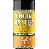 Fire & Smoke Society Onion Butter All Purpose Seasoning | BBQ Rubs for Smoking and Grilling | Steak, Grilled Chicken, Pork, Burgers | Onions, Green Herbs, White Pepper | M 6 oz