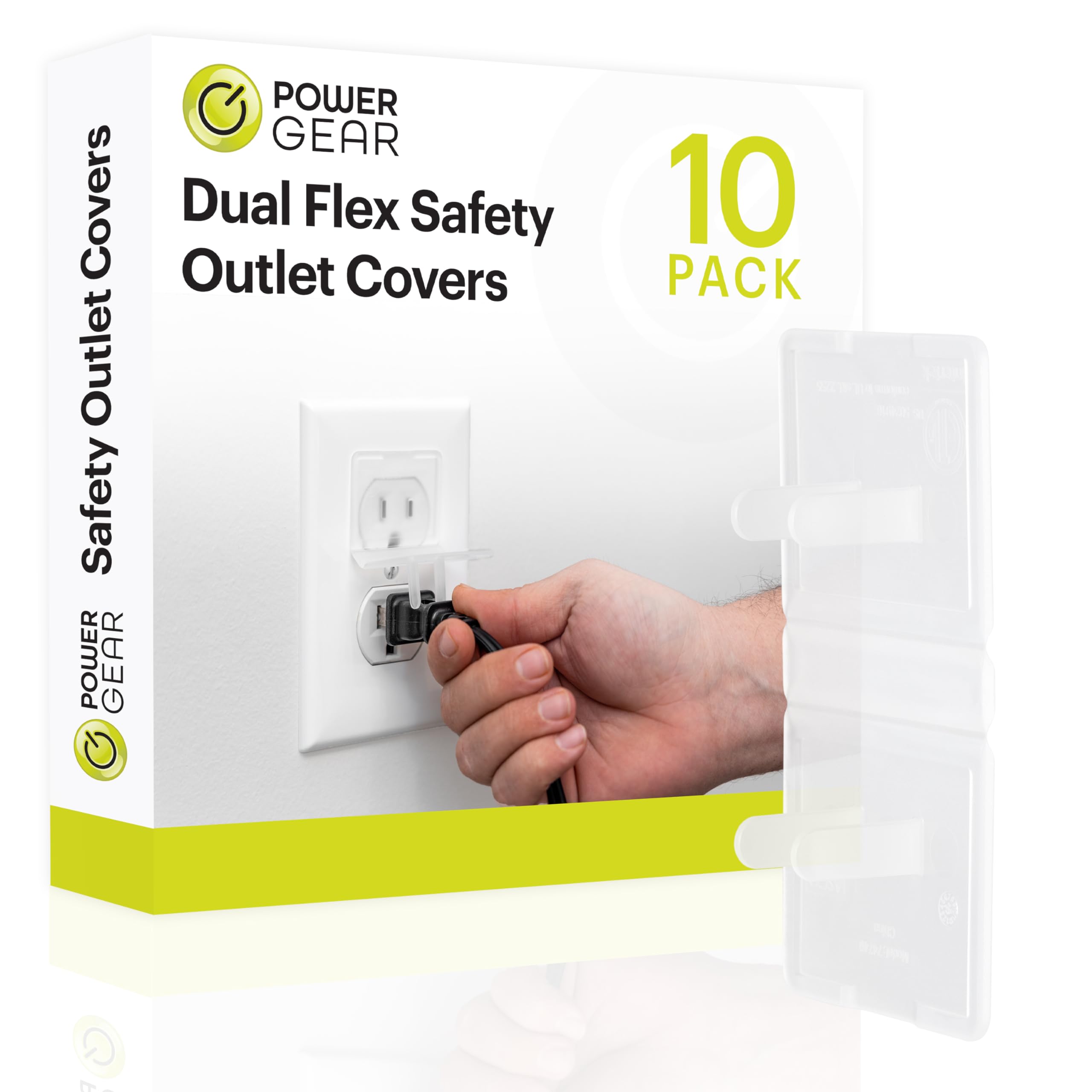 Photo 1 of Power Gear Flexible Outlet Covers Baby Proofing Child Proof Plug Covers for Electrical Outlets Easy Install Outlet Plug Covers UL Listed Shock Prevention Clear 82605 10 Count
