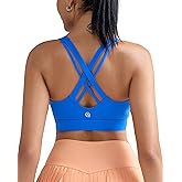 RUNNING GIRL Sports Bras for Women,High Impact Criss Cross Back Molded Cup Running Bra with Sewn in Pads