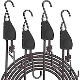 Kayak Straps Tie Downs 4 Pack, Roof Rack Straps Adjustable Ratchet Tie Down Straps with Lock S Hooks, 1/4 Inch 12 Feet Ratchet Straps Heavy Duty for Small Cargo, Kayak, Packing, Camping Gear