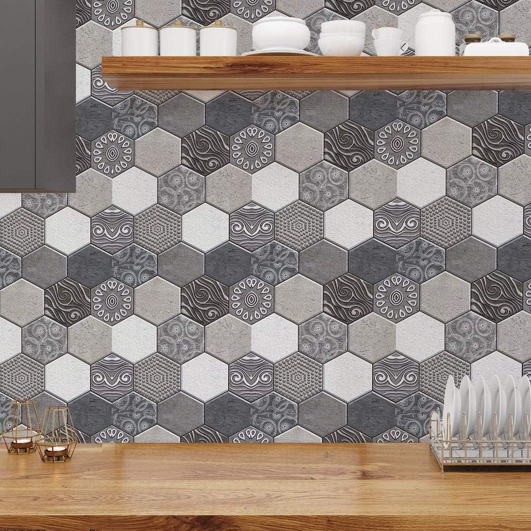 Susens 3D Tile Self-Adhesive Kitchen Bathroom Brick Wall Sticker Home Decor Wall Stickers