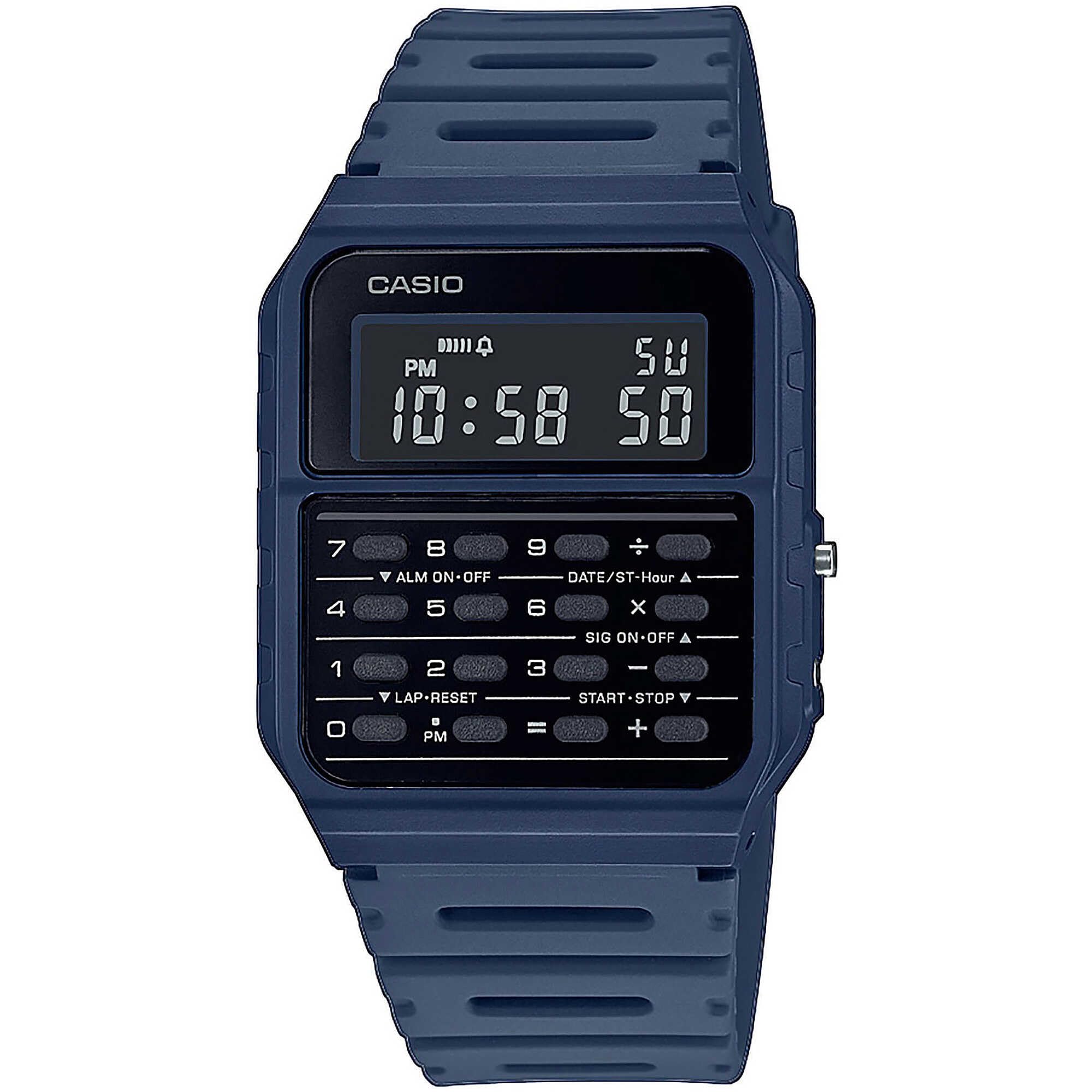 Casio Unisex 34.40mm Quartz Watch with Black Digital dial and Blue Resin Strap CA-53WF-2BEF