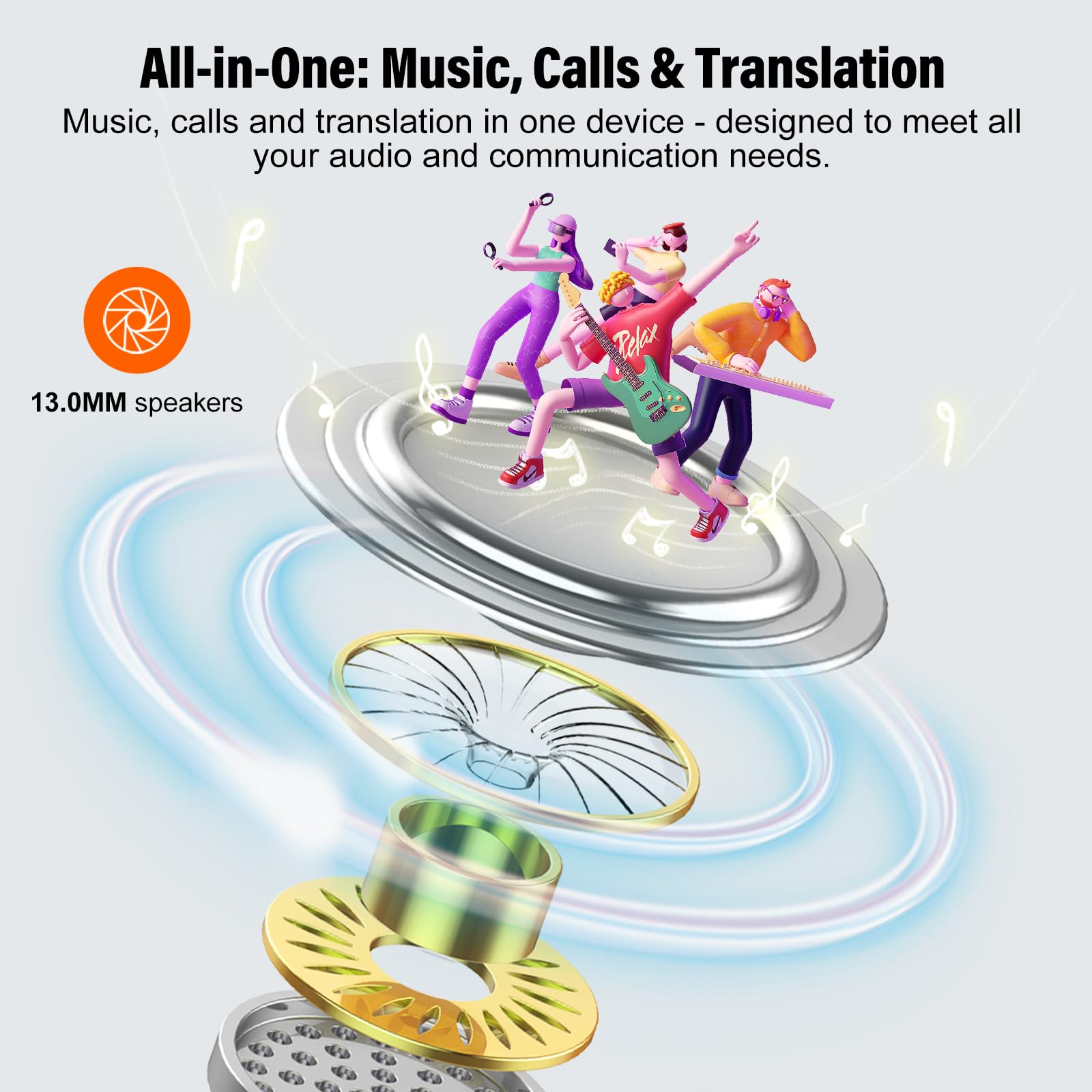 AI Language Translation Earbuds, 3-in-1 Translator Earbuds Real Time with 4 Translation Modes with APP, 164 Language Bluetooth 5.3 Headphones Translating Device for Travel/Business/Leaning, Deep Black