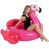 Inflatable Flamingo Tube, Pool Float, Fun Beach Floaties, Swim Party Toys, Summer Pool Raft Lounge for Adults & Kids, with He