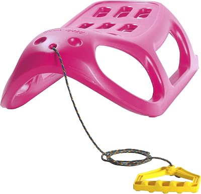 Prosperplast Little Seal Sledge Pink Plastic Metal Runners Rope 86cm