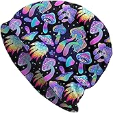 Hippie Mushroom Beanie Hat Slouchy Cap Warm Cancer Headwear Stretch Knitted Hats For Women Men