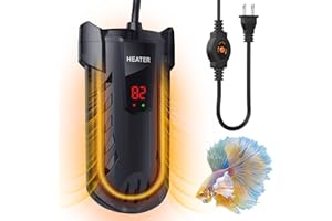 AoquvZenra 200W Small Submersible Aquarium Heater, Adjustable Constant Temperature Control System Betta Turtle Fish Tank of 78℉ with 4 Suction Cups, for 25-45 Gallons Freshwater and Saltwater Tanks