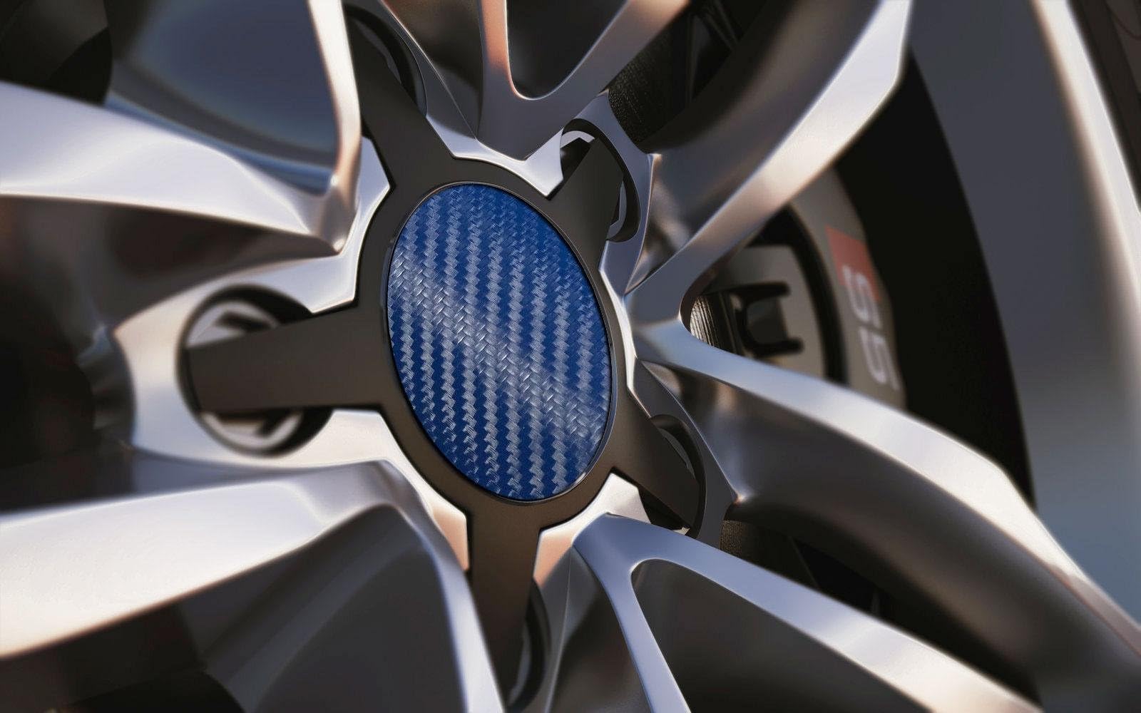 JasonCarlMorgan Standard Universal fit 47mm Alloy Wheel Centre Cap Badges, Blue Carbon
