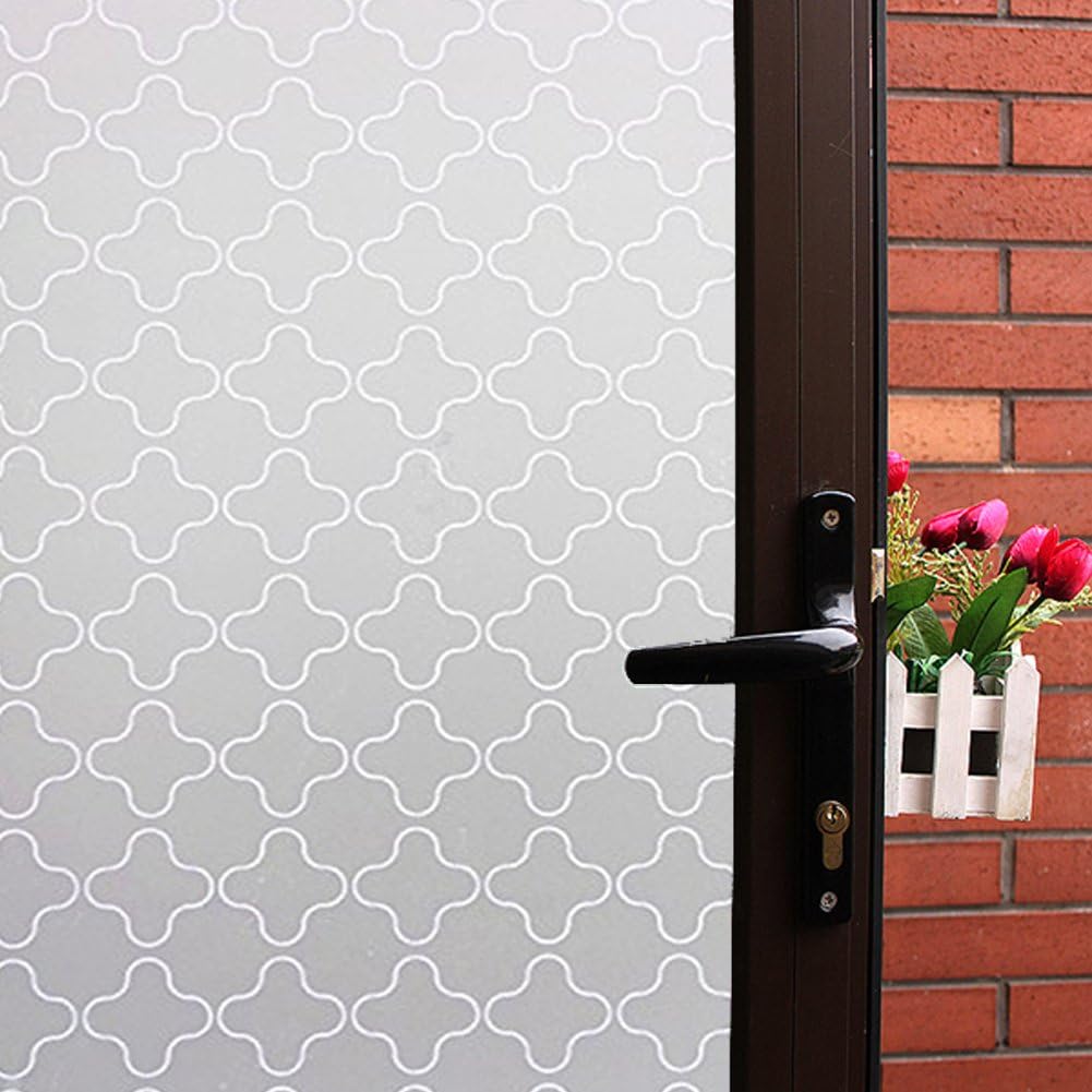 Non Adhesive Privacy Window Film, Static Cling Glass Film, Frosted Window Cling, Removable Heat Control Anti UV Decorative Door Film for Office and Home Decoration,35 inches by 118 inches