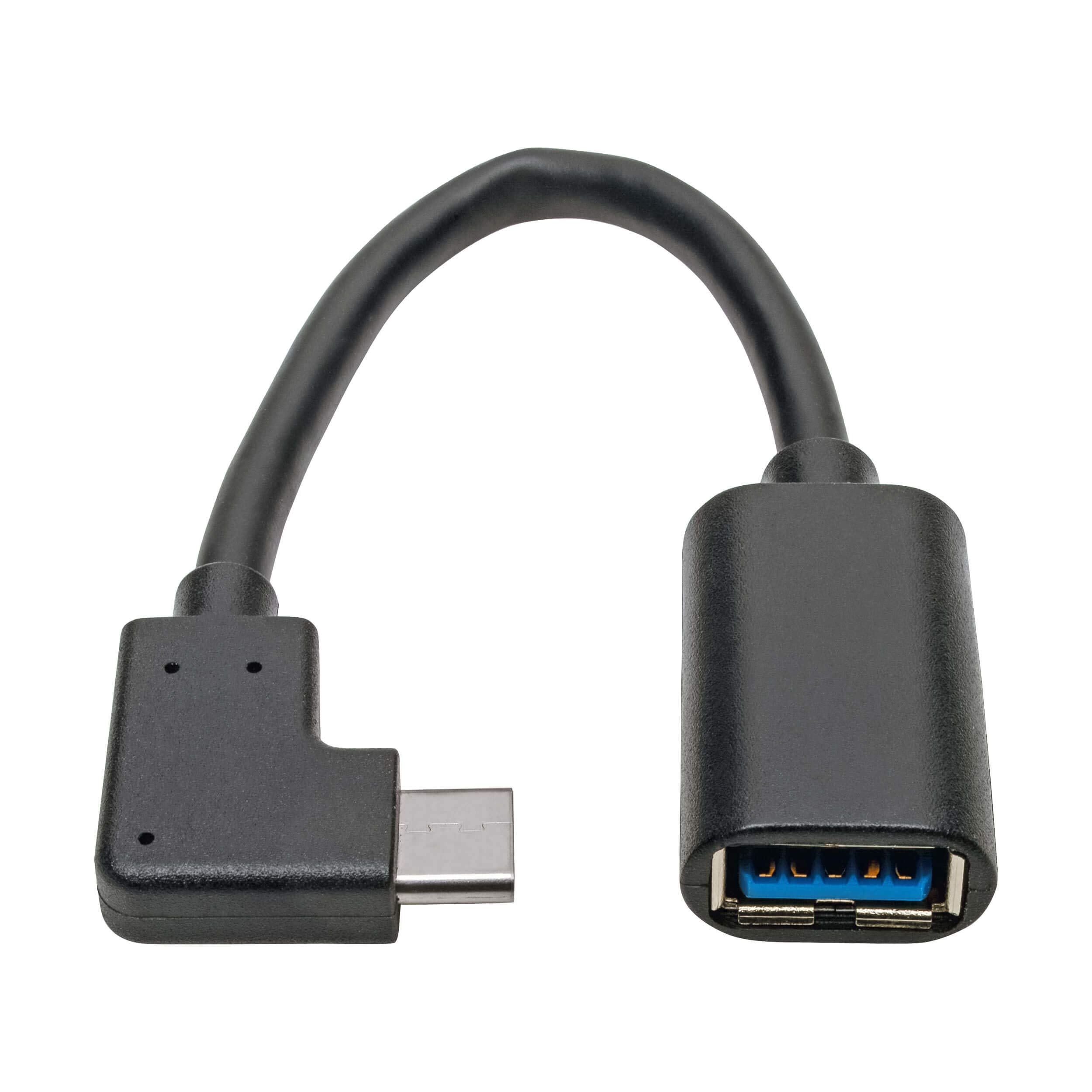 Tripp Lite USB 3.1 Gen 1 Cable 5 Gbps USB-C to USB-A Right Angle, Type-C, Thunderbolt 3, (M/F), 15.24 cm (U428-06N-F-CRA)