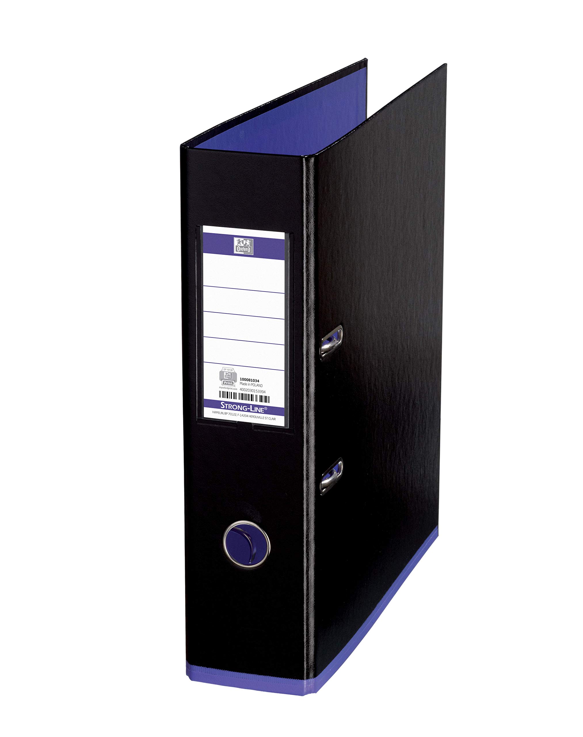 Elba MyColour Lever Arch File Polypropylene Capacity 80mm A4 Black and Purple Ref E104890911